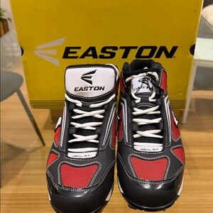 Easton Red and Black baseball cleats size 10.5 new without tags tags